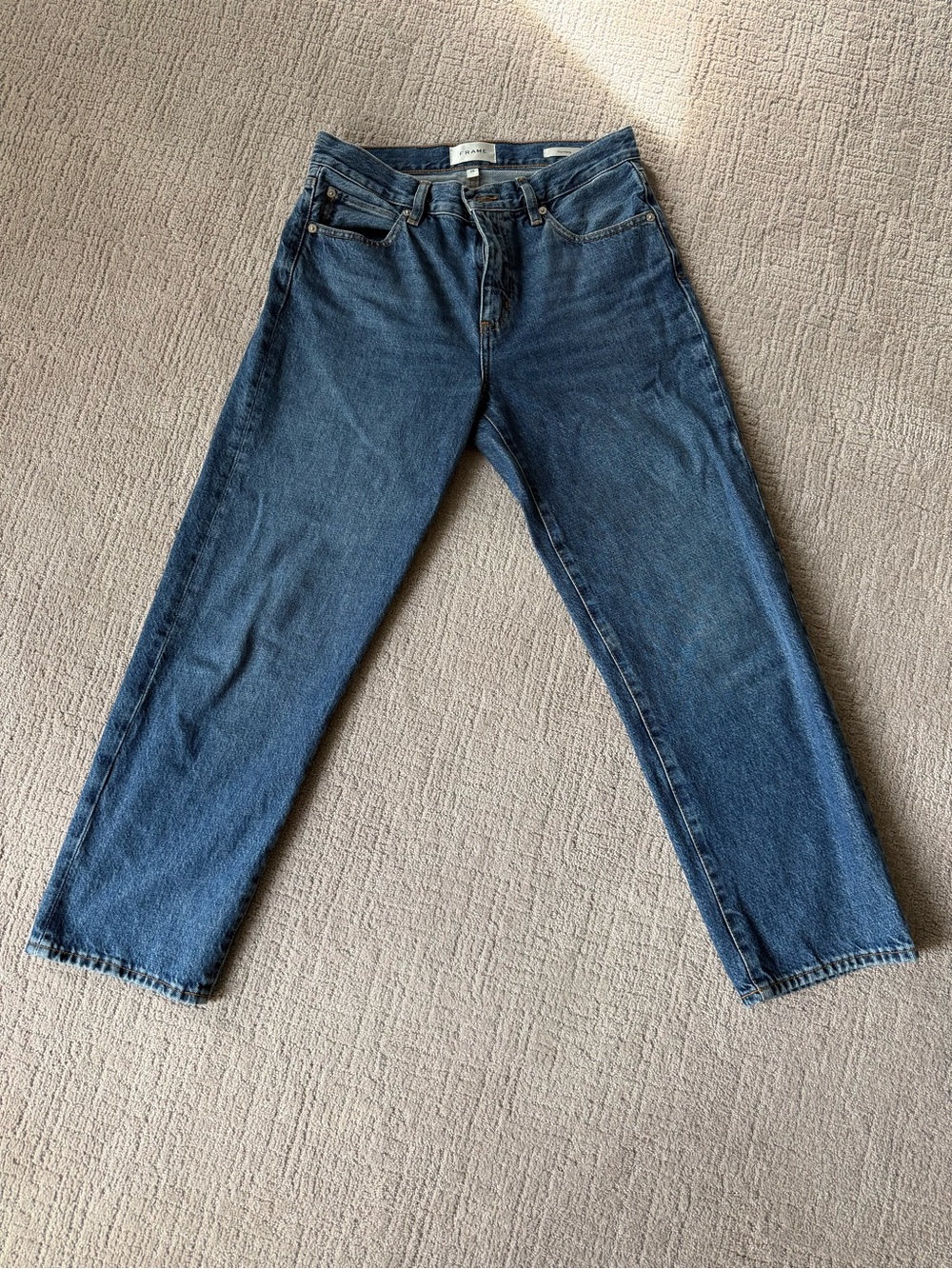 Frame Denim Womens Dark Blue Boyfriend Jeans - The Hang Style